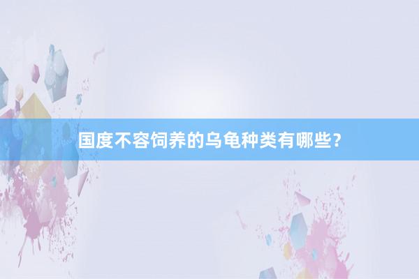 国度不容饲养的乌龟种类有哪些？