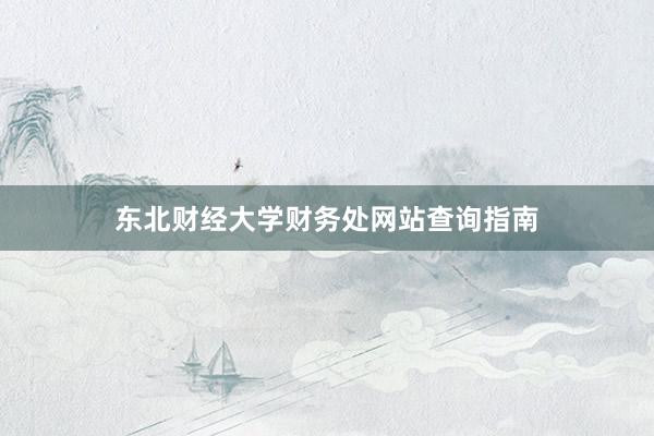 东北财经大学财务处网站查询指南